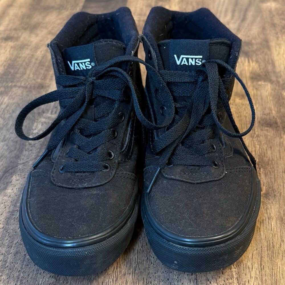 Vans Sk-8 Hi Ankle Sneaker Shoe Lace Up Skater Casual Black Youth Kids Size 2.5 - Picture 3 of 9